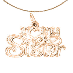 14K or 18K Gold I Love My Sister Pendant