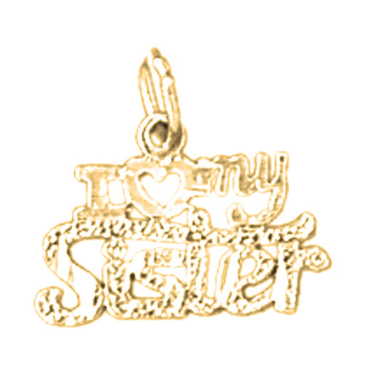 14K or 18K Gold I Love My Sister Pendant