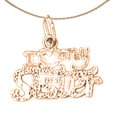 14K or 18K Gold I Love My Sister Pendant