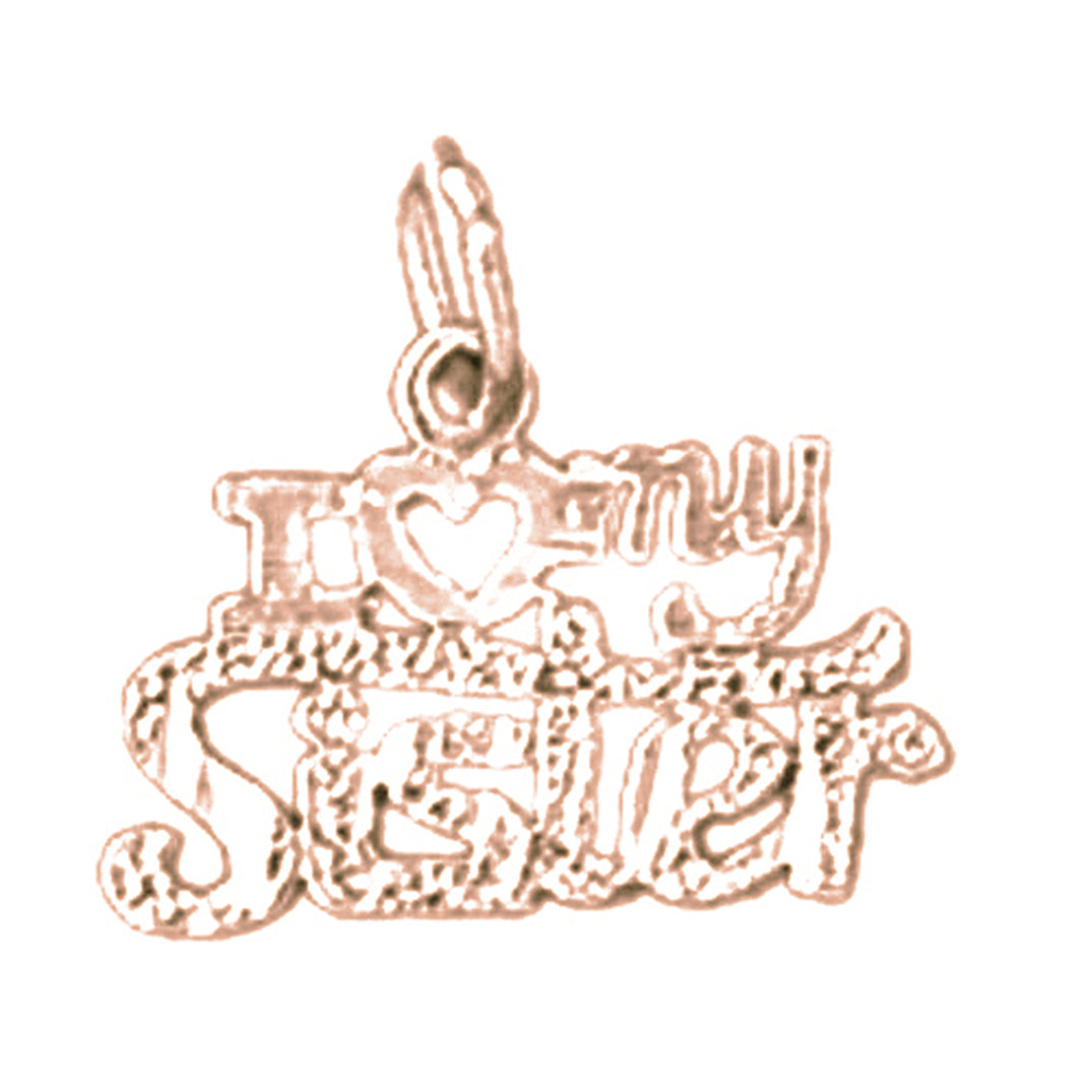 14K or 18K Gold I Love My Sister Pendant