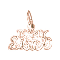 14K or 18K Gold I Love My Sister Pendant