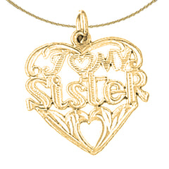 14K or 18K Gold I Love My Sister Pendant