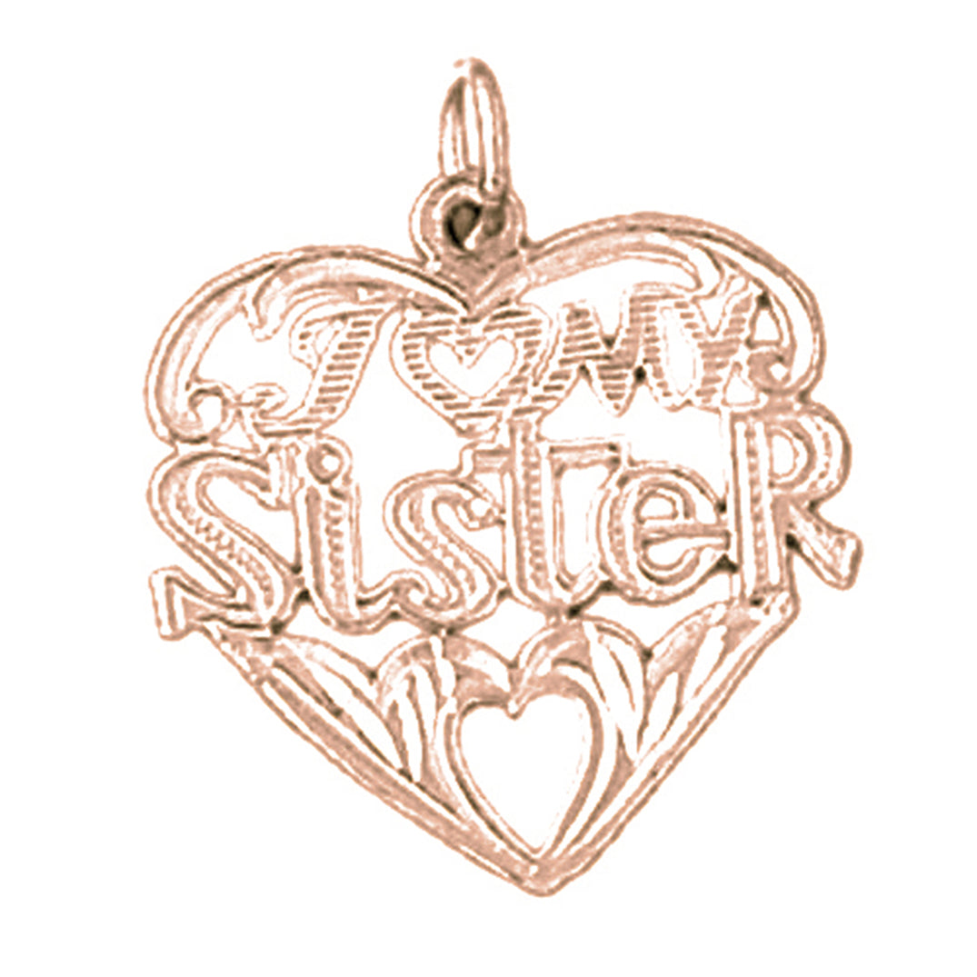 14K or 18K Gold I Love My Sister Pendant