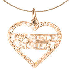 14K or 18K Gold Lovable Sister Pendant