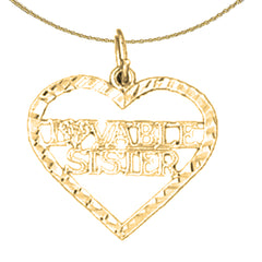 14K or 18K Gold Lovable Sister Pendant