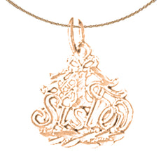 14K or 18K Gold #1 Sister Pendant