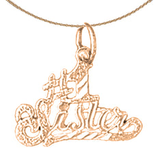 14K or 18K Gold #1 Sister Pendant