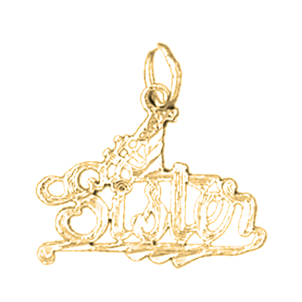 14K or 18K Gold #1 Sister Pendant