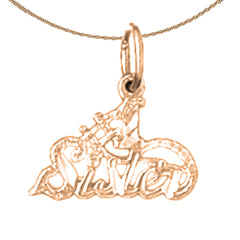 14K or 18K Gold #1 Sister Pendant