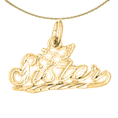 14K or 18K Gold #1 Sister Pendant
