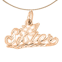 14K or 18K Gold #1 Sister Pendant