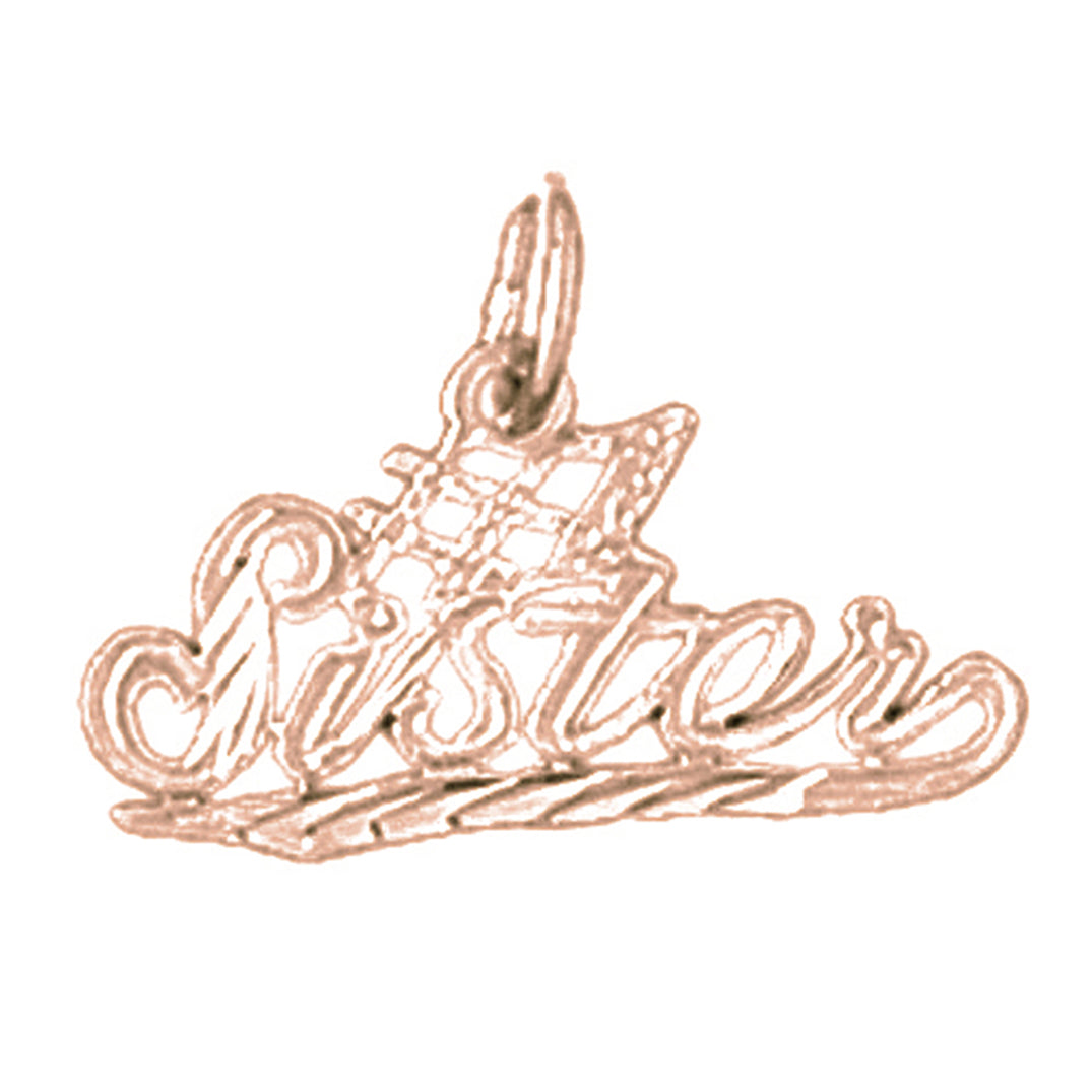14K or 18K Gold #1 Sister Pendant