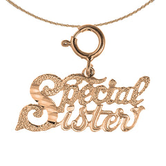 14K or 18K Gold Special Sister Pendant
