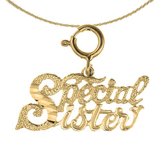 14K or 18K Gold Special Sister Pendant