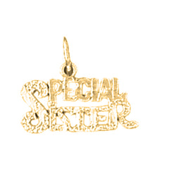 14K or 18K Gold Special Sister Pendant