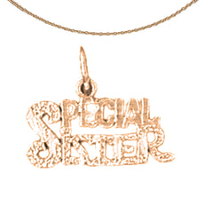 14K or 18K Gold Special Sister Pendant