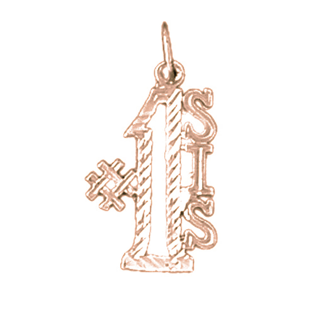 14K or 18K Gold #1 Sis Pendant