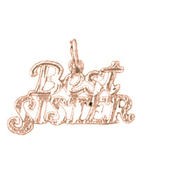 14K or 18K Gold Best Sister Pendant