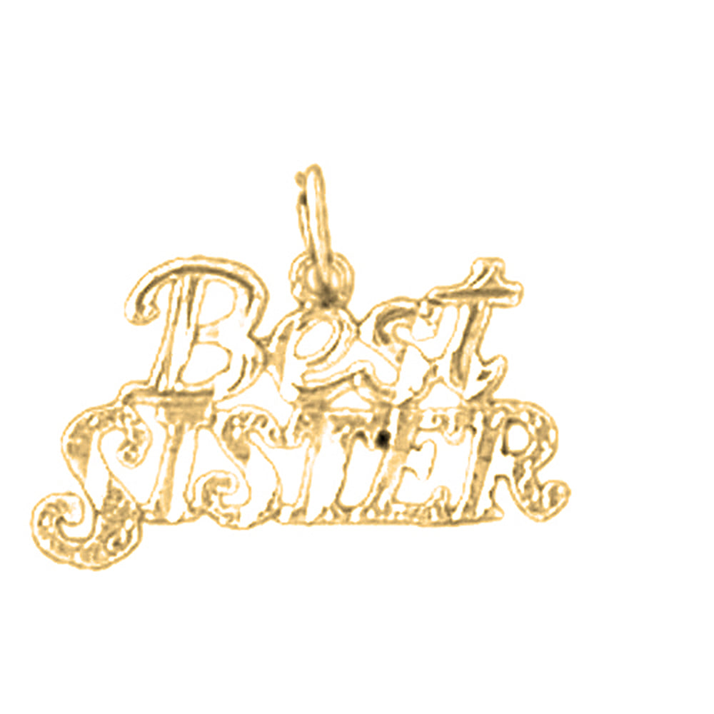 14K or 18K Gold Best Sister Pendant