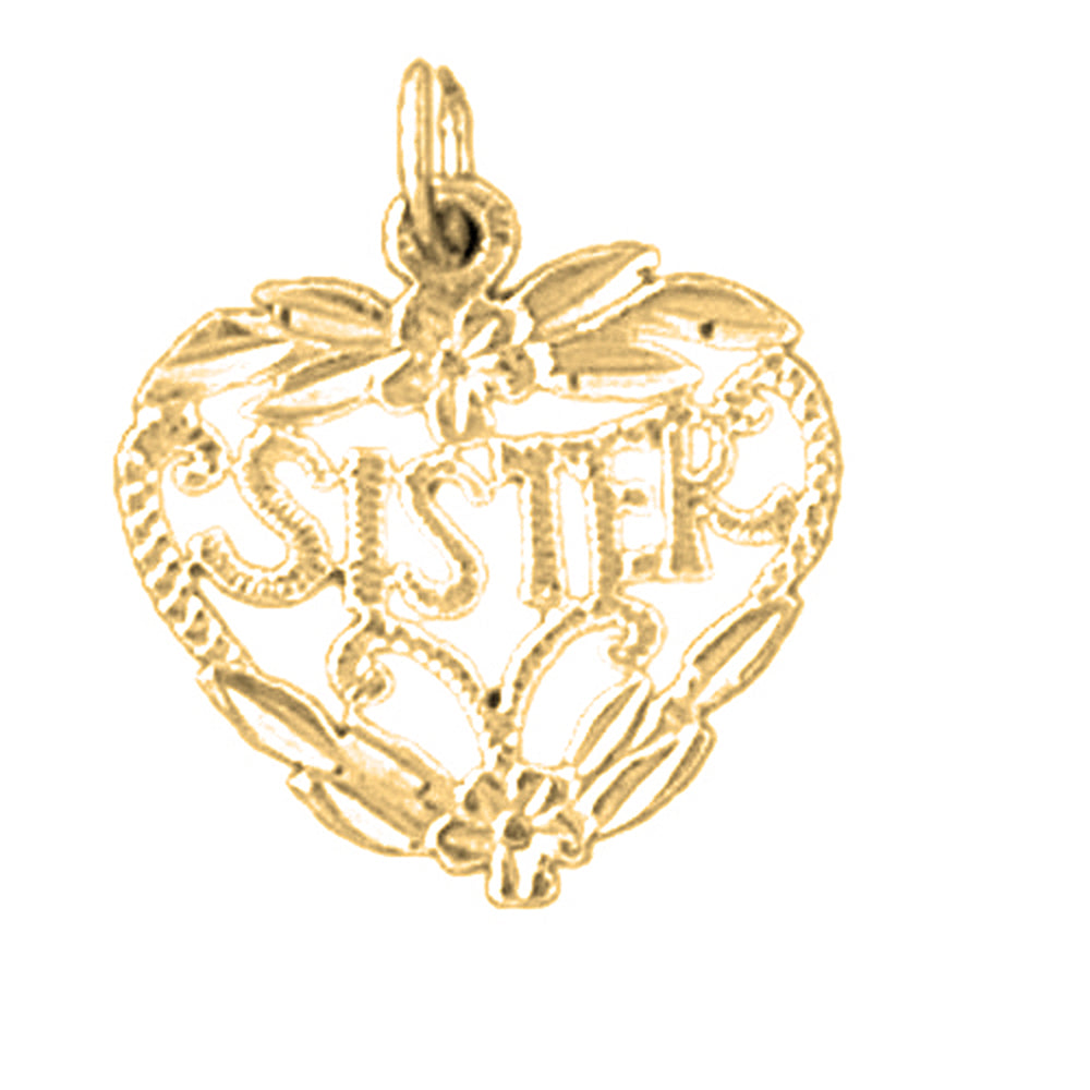 14K or 18K Gold Sister Pendant