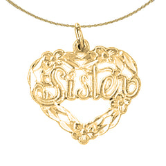 14K or 18K Gold Sister Pendant