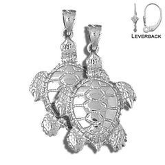 Pendientes Tortugas de Oro de 14K o 18K de 33mm