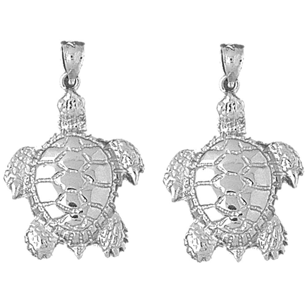 14K or 18K Gold 33mm Turtles Earrings