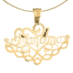 10K, 14K or 18K Gold Grandma Pendant