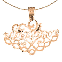 10K, 14K or 18K Gold Grandma Pendant