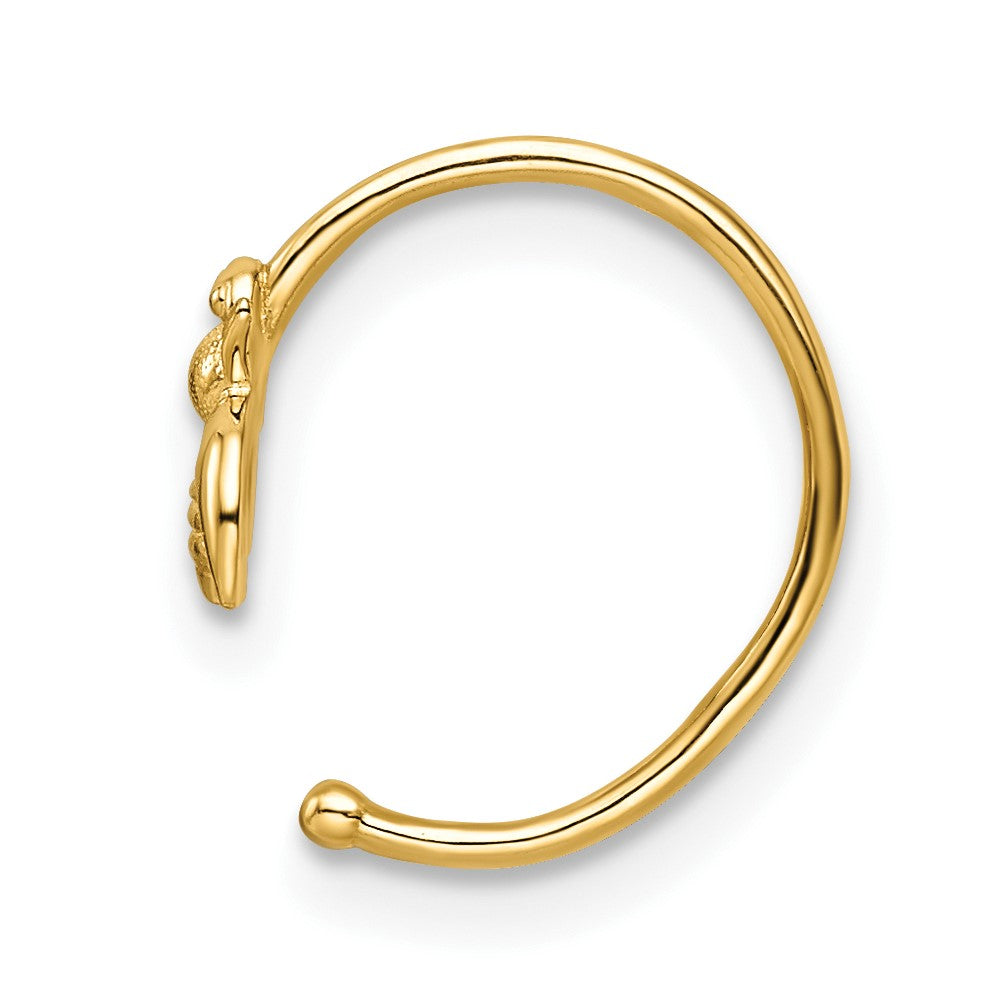 14K Yellow Gold 18 Gauge Bumble Bee Nose Ring Ear Cuff