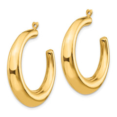 14K Yellow Gold Polished Hollow Hoop Earrings Jackets
