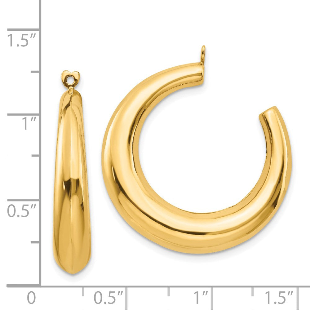 14K Yellow Gold Polished Hollow Hoop Earrings Jackets