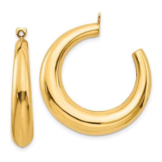 14K Yellow Gold Polished Hollow Hoop Earrings Jackets