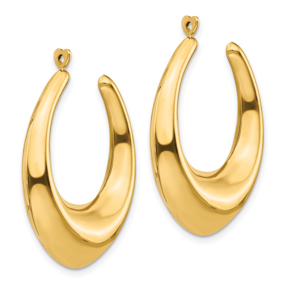 14K Yellow Gold Polished Hollow Hoop Earrings Jackets