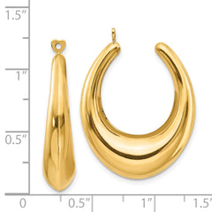 14K Yellow Gold Polished Hollow Hoop Earrings Jackets