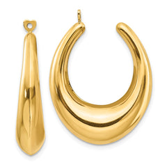 14K Yellow Gold Polished Hollow Hoop Earrings Jackets