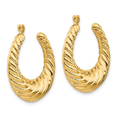 14K Yellow Gold Polished Twisted Hollow Hoop Earrings Jackets