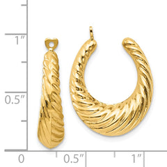 14K Yellow Gold Polished Twisted Hollow Hoop Earrings Jackets