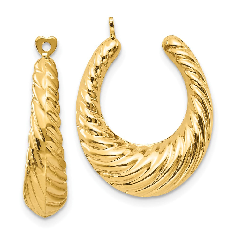 14K Yellow Gold Polished Twisted Hollow Hoop Earrings Jackets