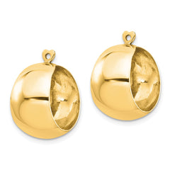14K Yellow Gold Polished Hoop Earrings Jackets