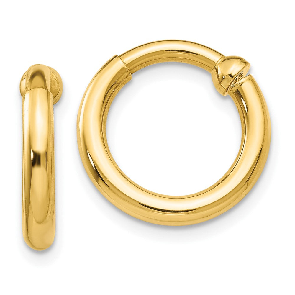 14K Yellow Gold Non-Pierced Hoop Earrings