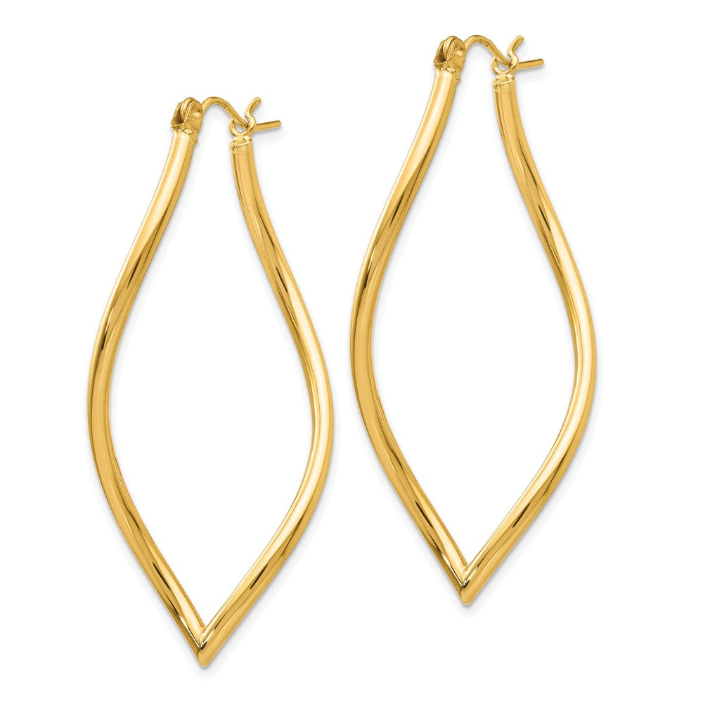 14K Yellow Gold Fancy Tube Hoop Earrings