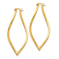 14K Yellow Gold Fancy Tube Hoop Earrings