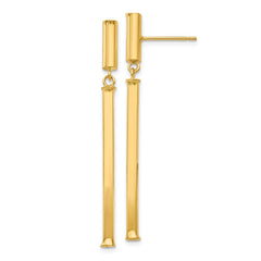 14K Yellow Gold Fancy Squared Post Dangle Earrings