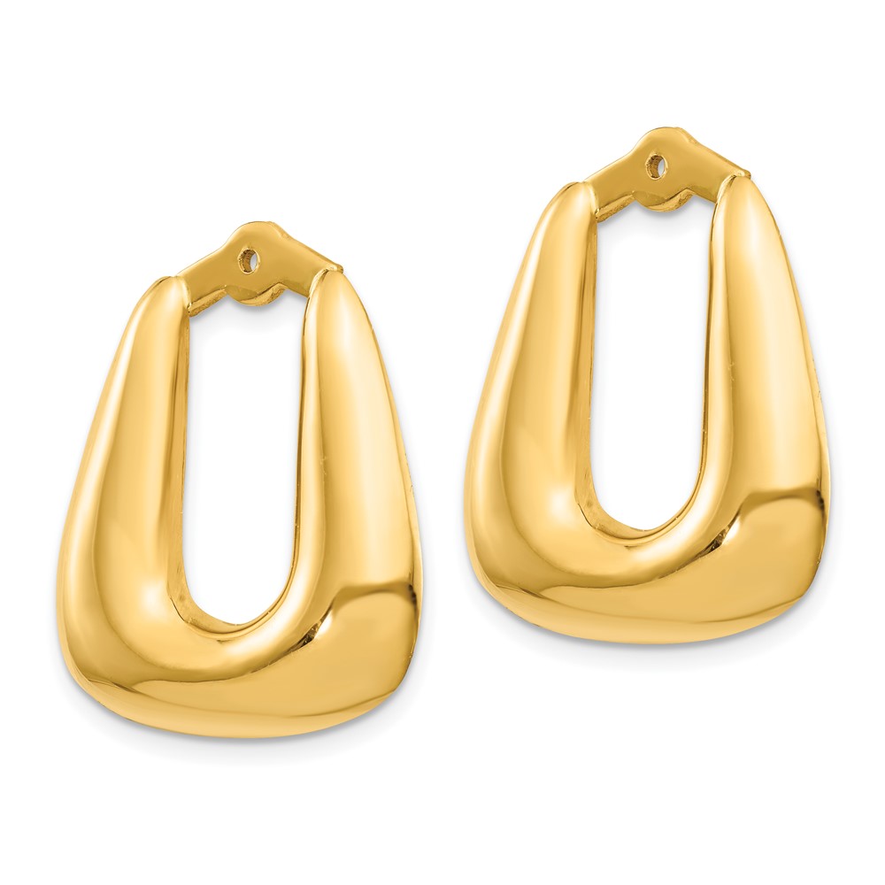 14K Yellow Gold Polished Hoop Earrings Jackets