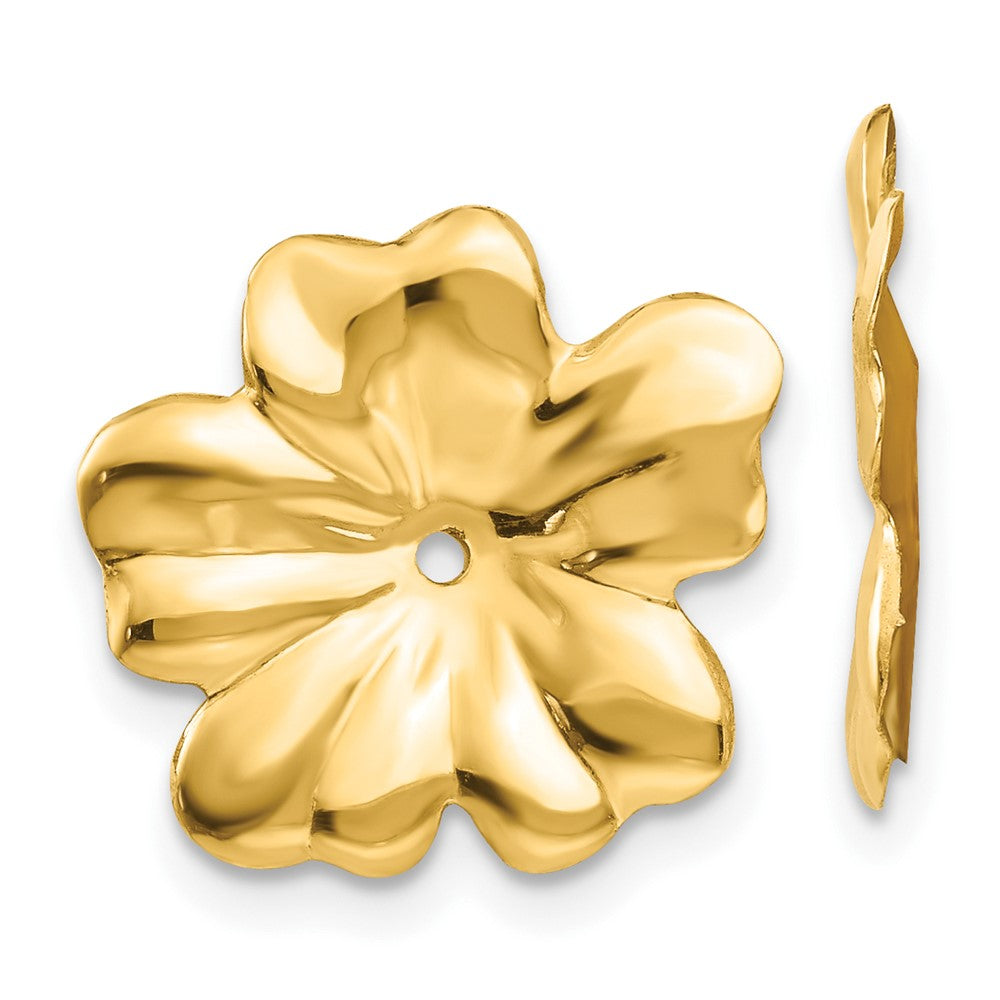 14K Yellow Gold Polished Floral Earrings Jackets