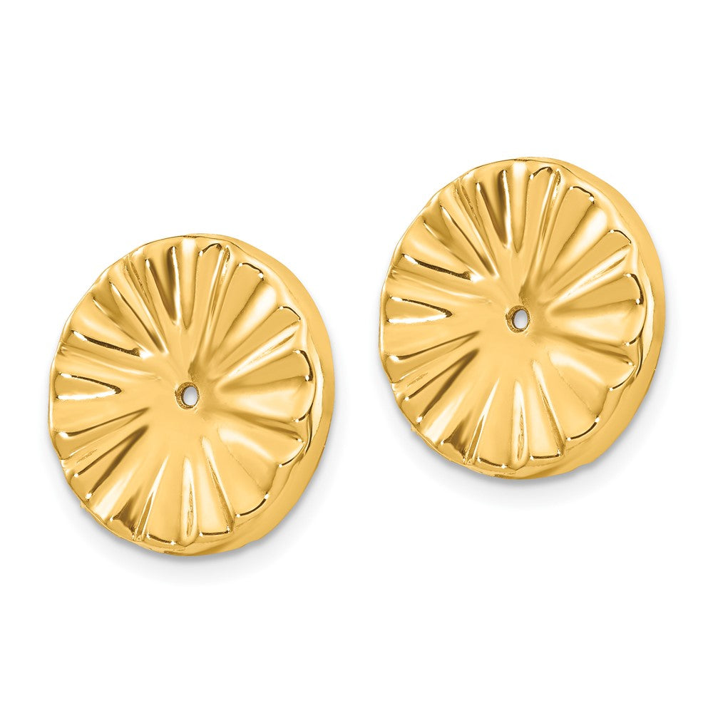14K Yellow Gold Polished Sunburst Earrings Jackets
