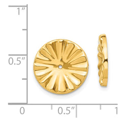 14K Yellow Gold Polished Sunburst Earrings Jackets