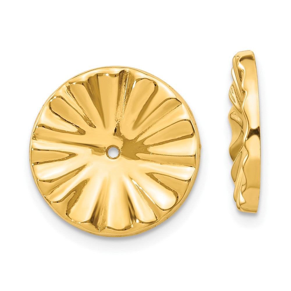 14K Yellow Gold Polished Sunburst Earrings Jackets