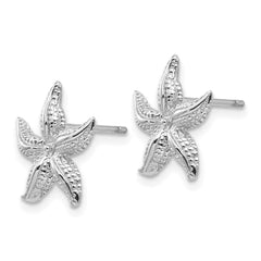 14K White Gold Starfish Earrings